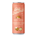Cannabis sparkling water can labeled 'day dreamer' with strawberry guava flavor on a white background.