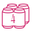 Icon of a four-pack of cans with pink outline on a white background
