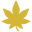 yellow cannabis leaf icon on a white background