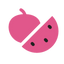 Pink watermelon icon with a cut slice on a white background