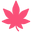 Pink cannabis leaf icon on a white background